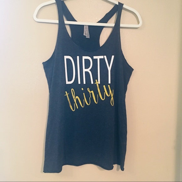 Dirty Thirty women’s gray Next Level tank Size L - Picture 2 of 4